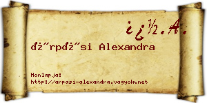 Árpási Alexandra névjegykártya