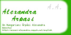 alexandra arpasi business card