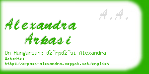 alexandra arpasi business card